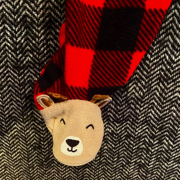 Carters Buffalo plaid sleeper with rain deer feet size 9M - Picture 4 of 4